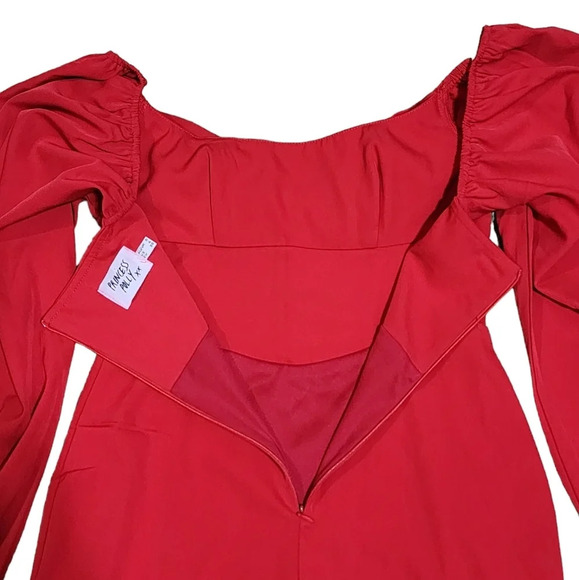 Princess Polly Red Lillie Balloon Sleeve Mini Dress - Picture 5 of 9